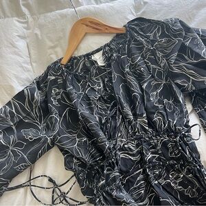 h&m long sleeve midi dress